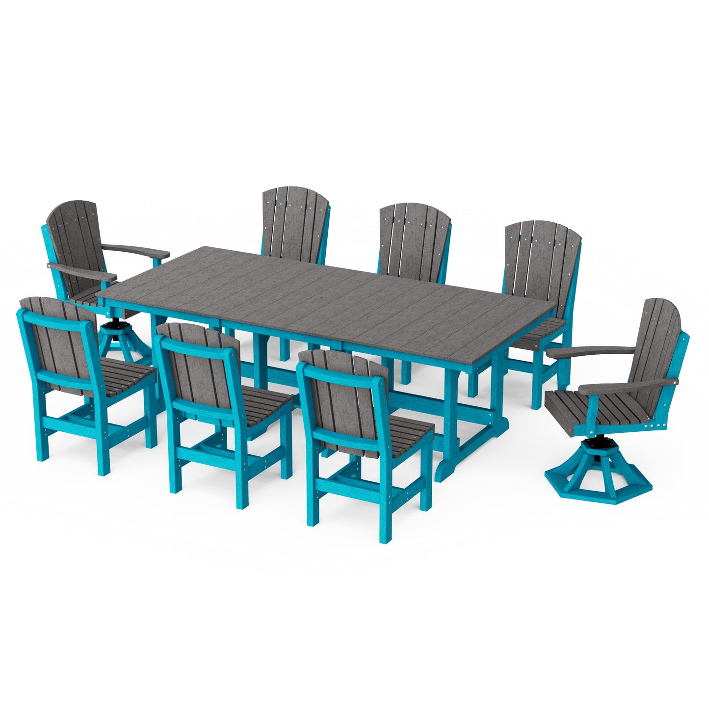 Heritage 9-Piece Dining Set with Swivel Chairs