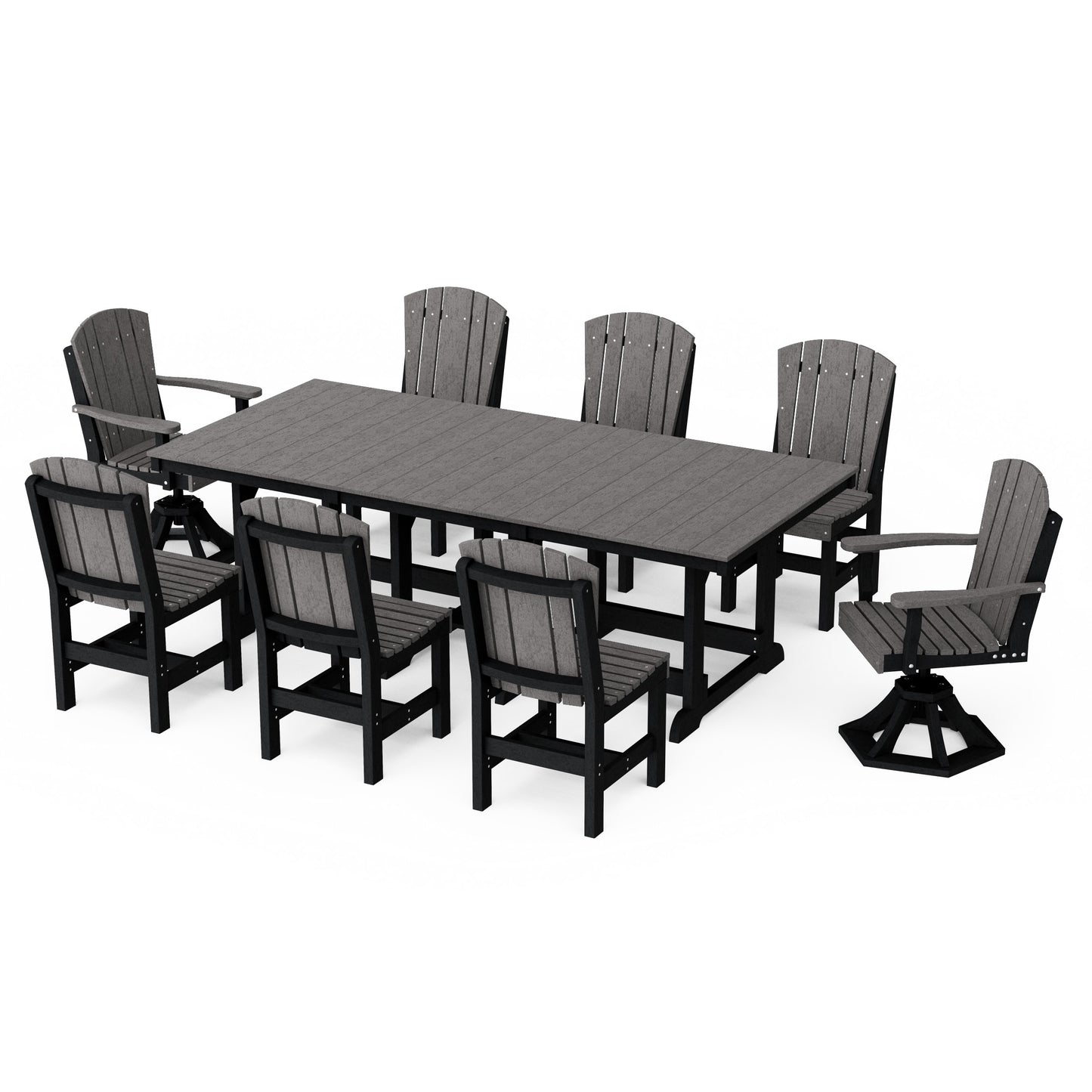 Heritage 9-Piece Dining Set with Swivel Chairs