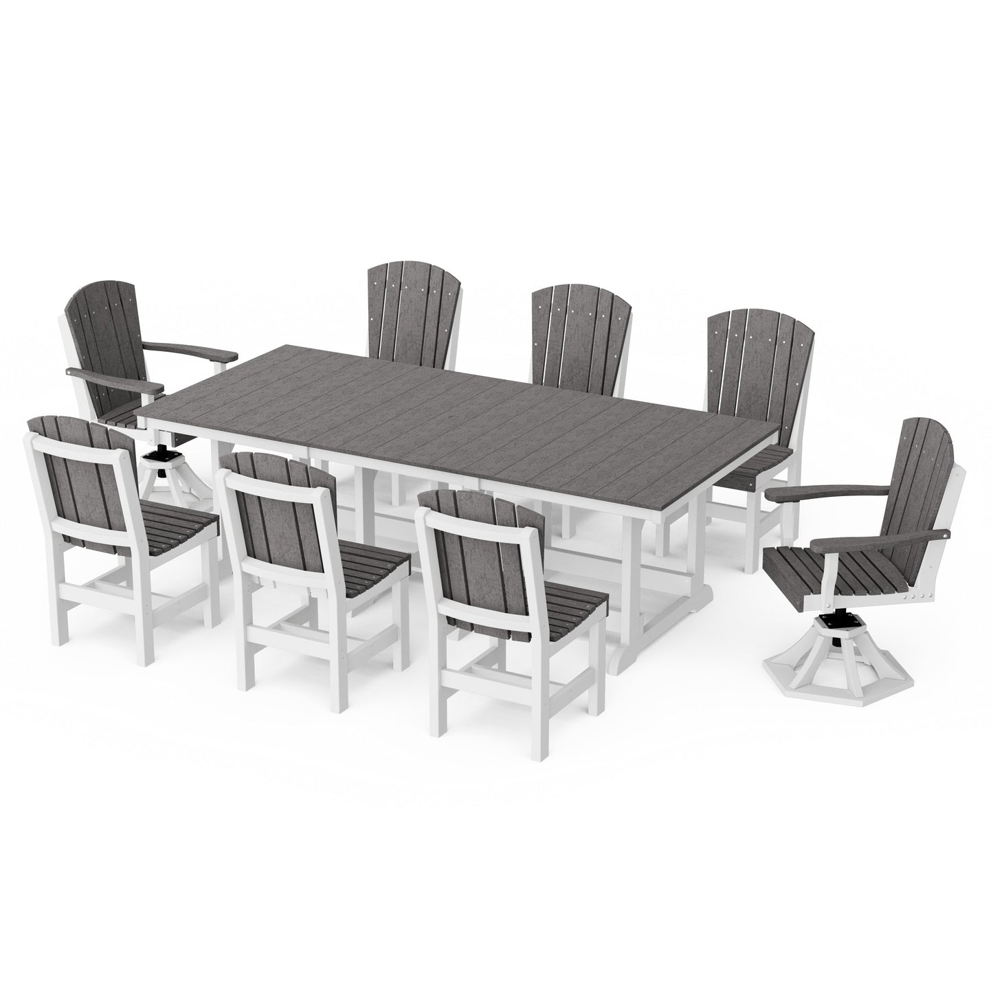 Heritage 9-Piece Dining Set with Swivel Chairs