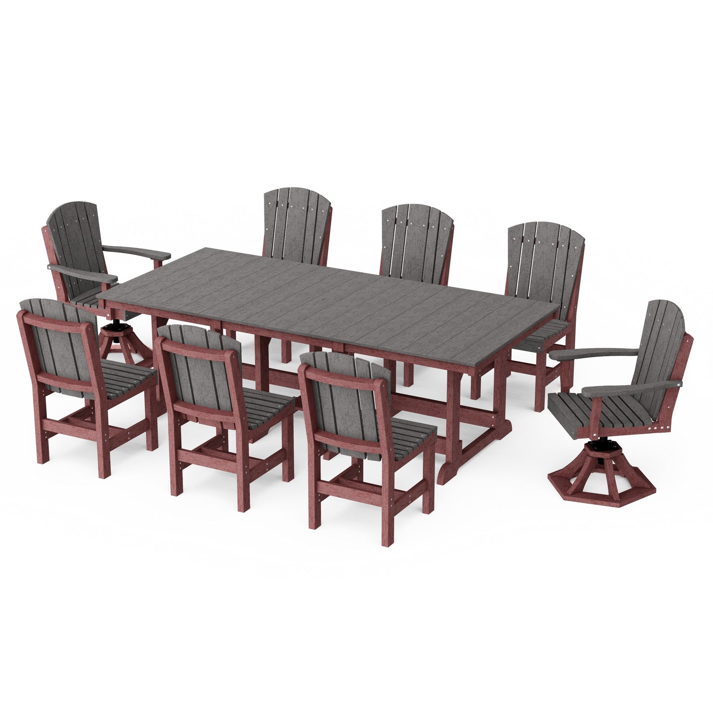 Heritage 9-Piece Dining Set with Swivel Chairs