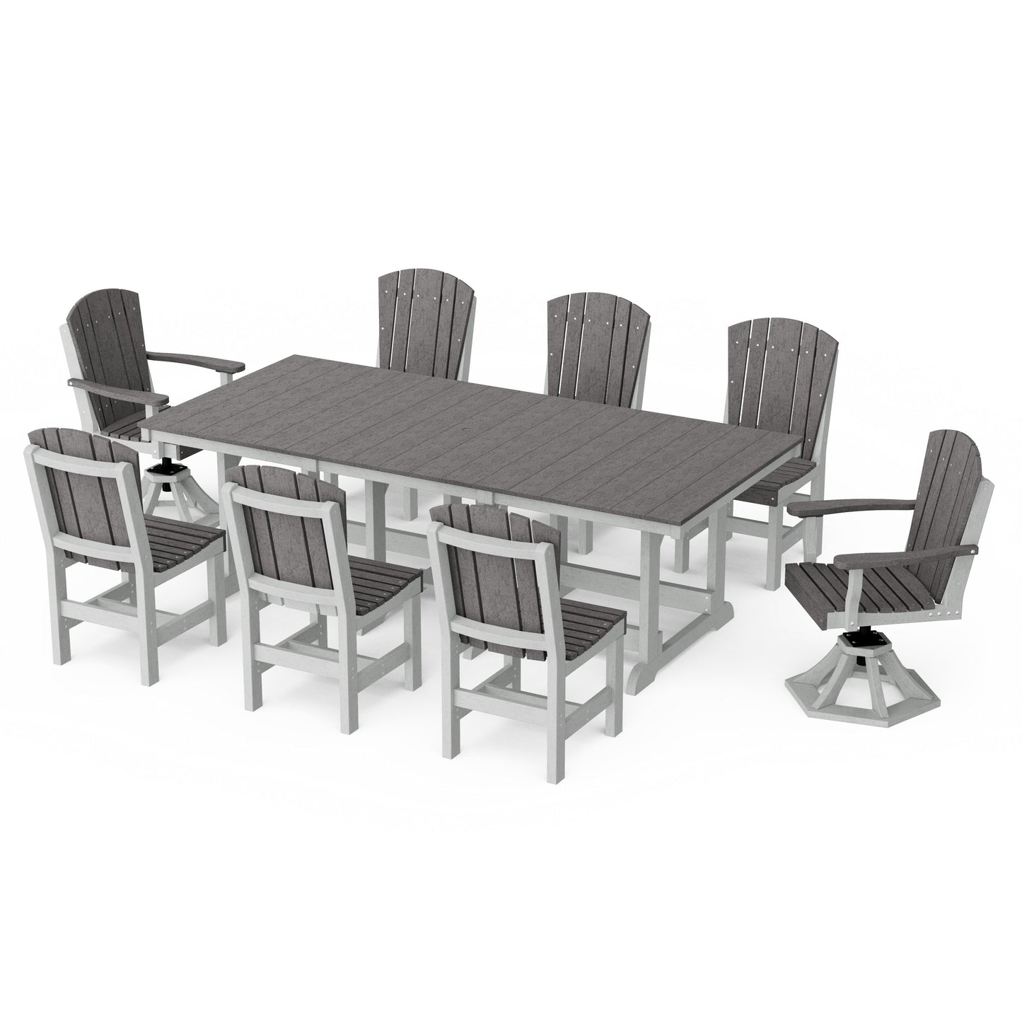 Heritage 9-Piece Dining Set with Swivel Chairs