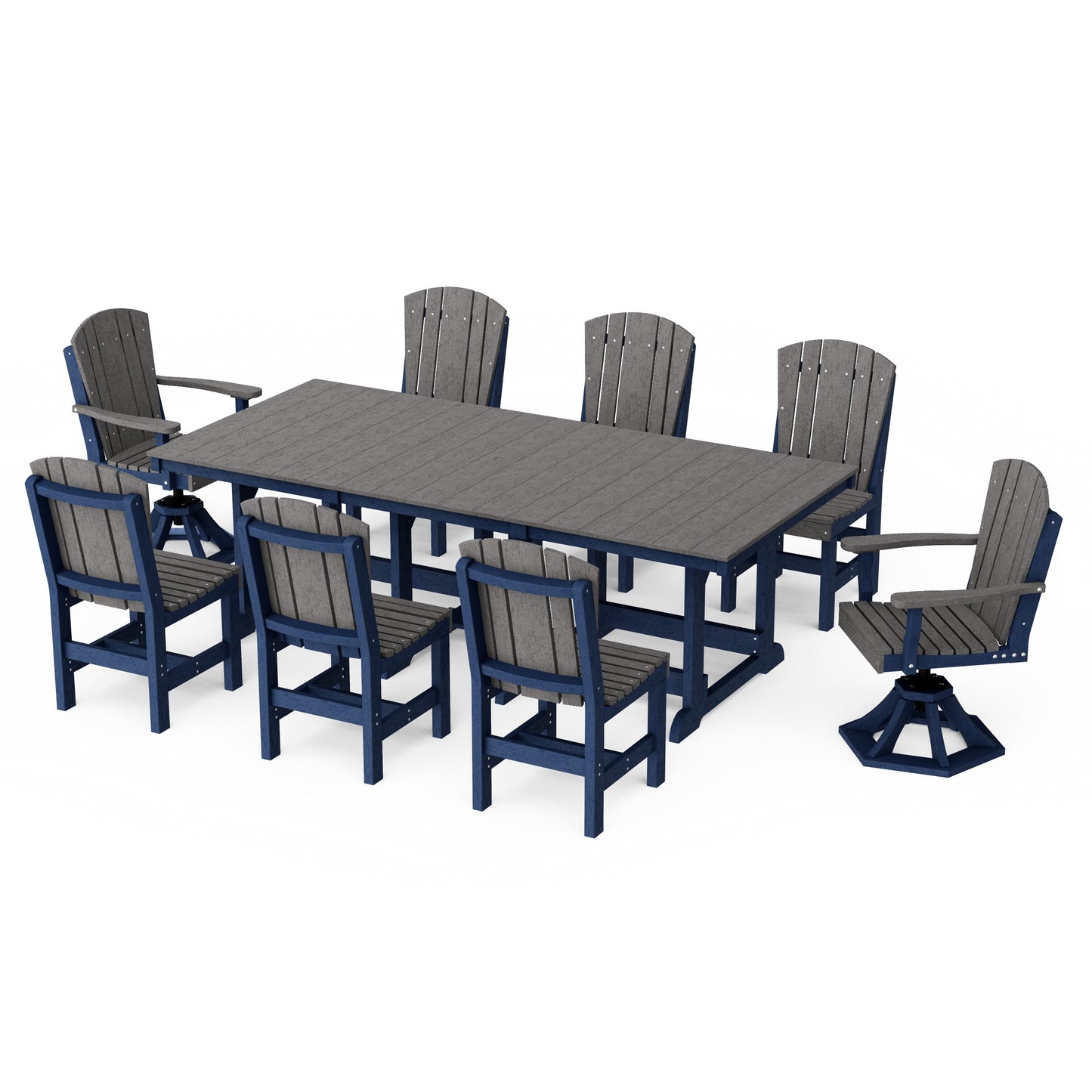 Heritage 9-Piece Dining Set with Swivel Chairs