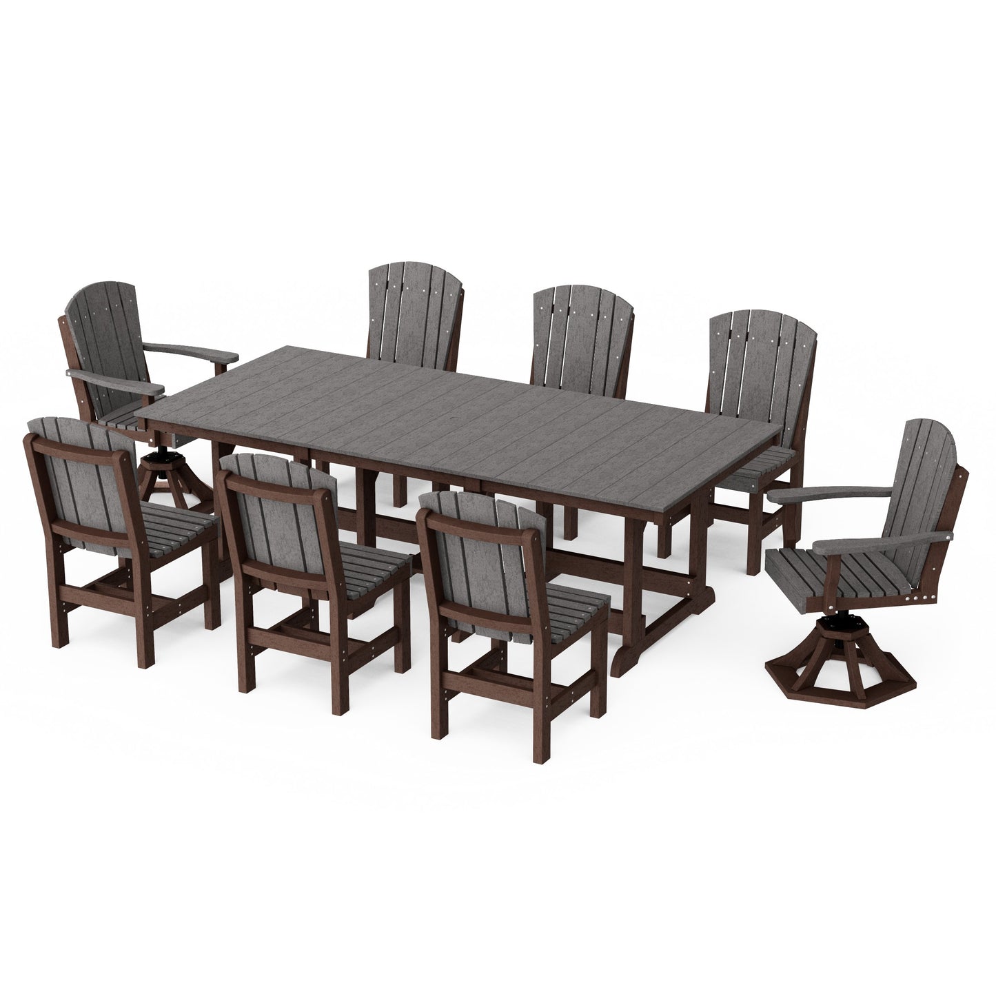 Heritage 9-Piece Dining Set with Swivel Chairs
