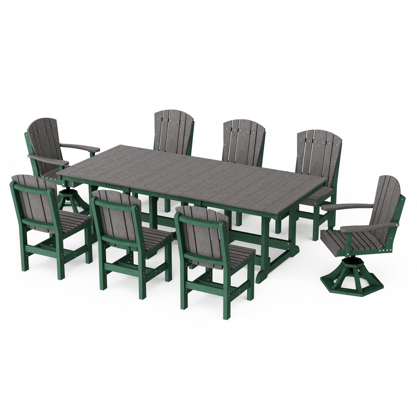 Heritage 9-Piece Dining Set with Swivel Chairs