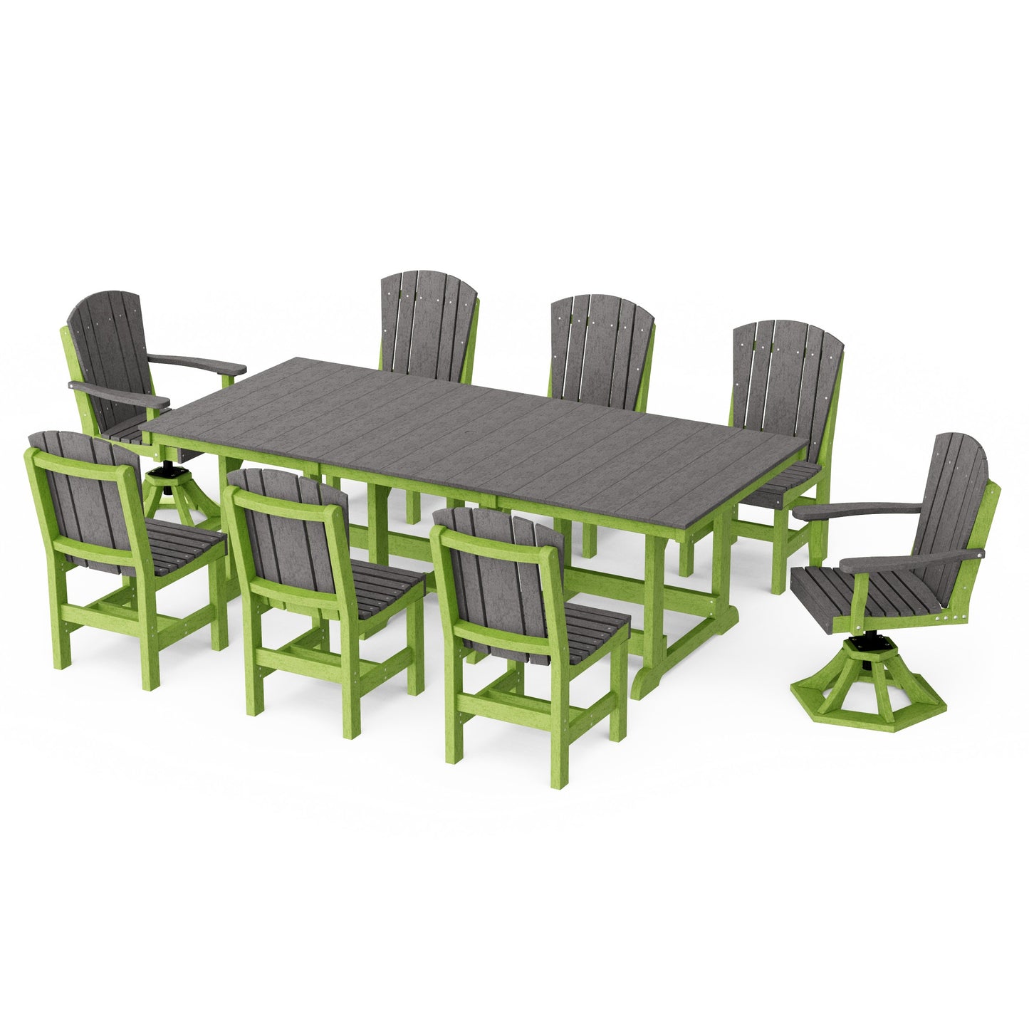 Heritage 9-Piece Dining Set with Swivel Chairs