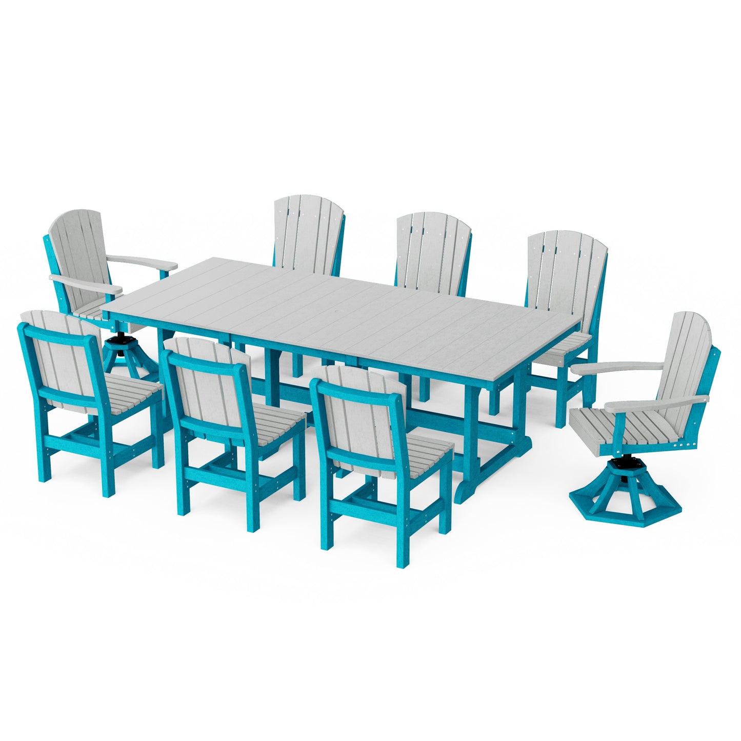 Heritage 9-Piece Dining Set with Swivel Chairs
