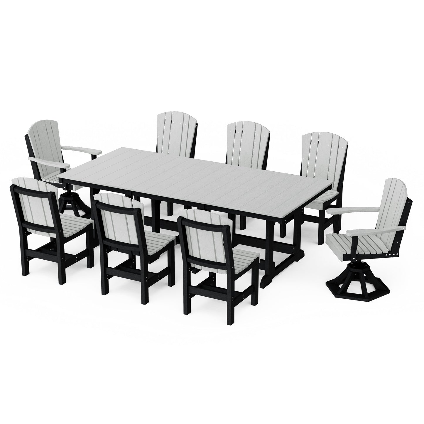 Heritage 9-Piece Dining Set with Swivel Chairs