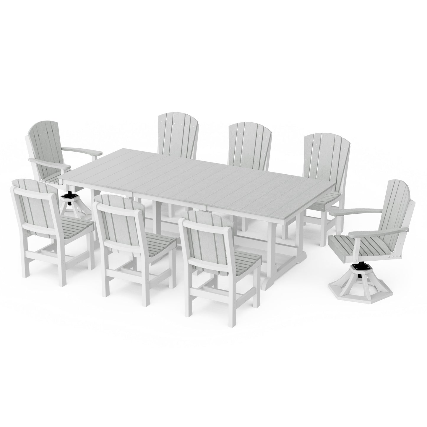 Heritage 9-Piece Dining Set with Swivel Chairs