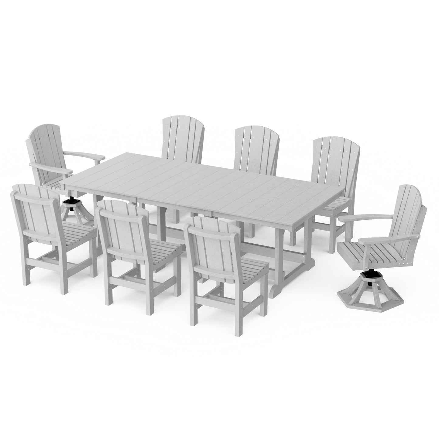 Heritage 9-Piece Dining Set with Swivel Chairs