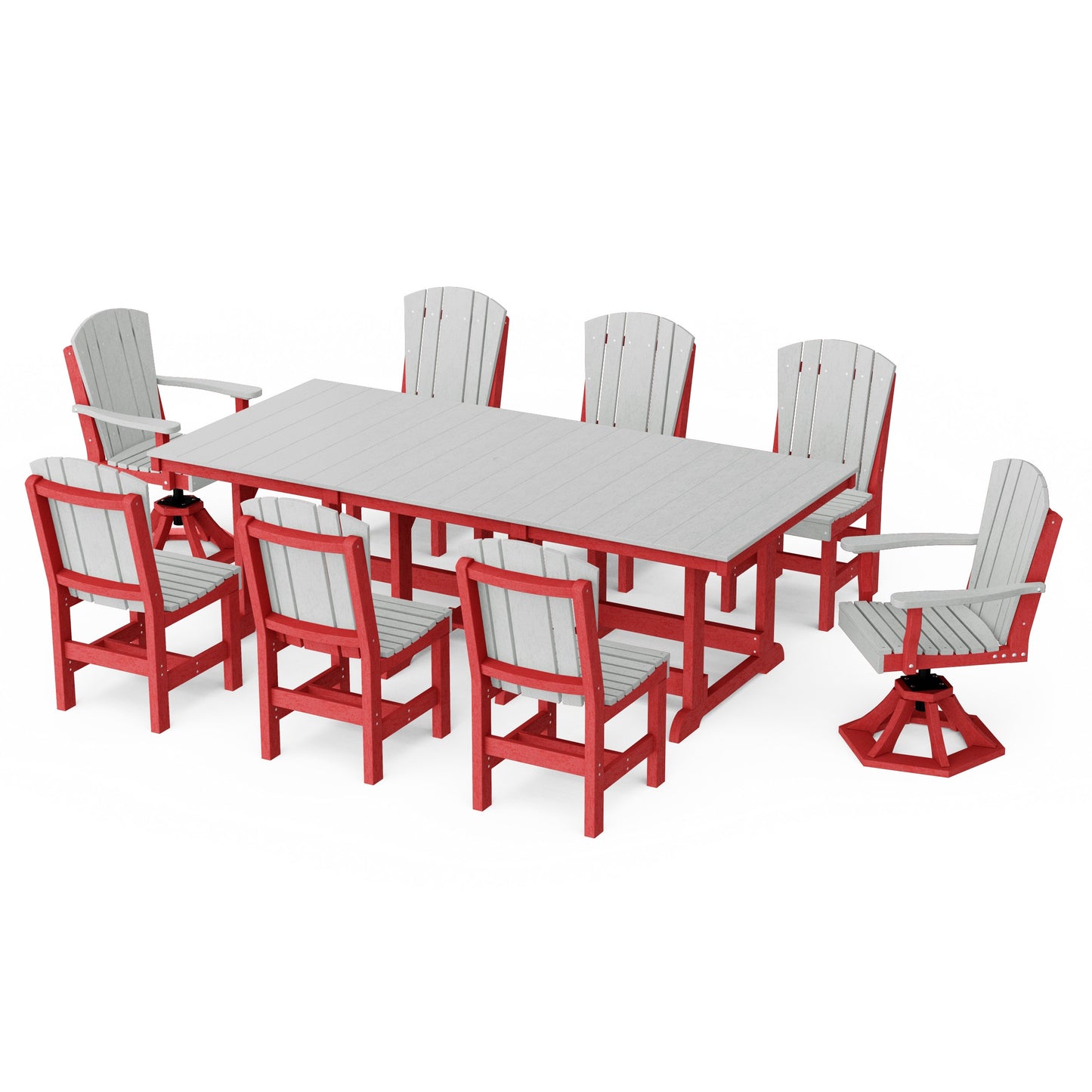 Heritage 9-Piece Dining Set with Swivel Chairs