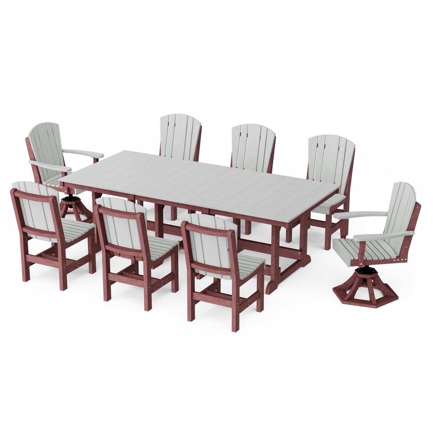 Heritage 9-Piece Dining Set with Swivel Chairs
