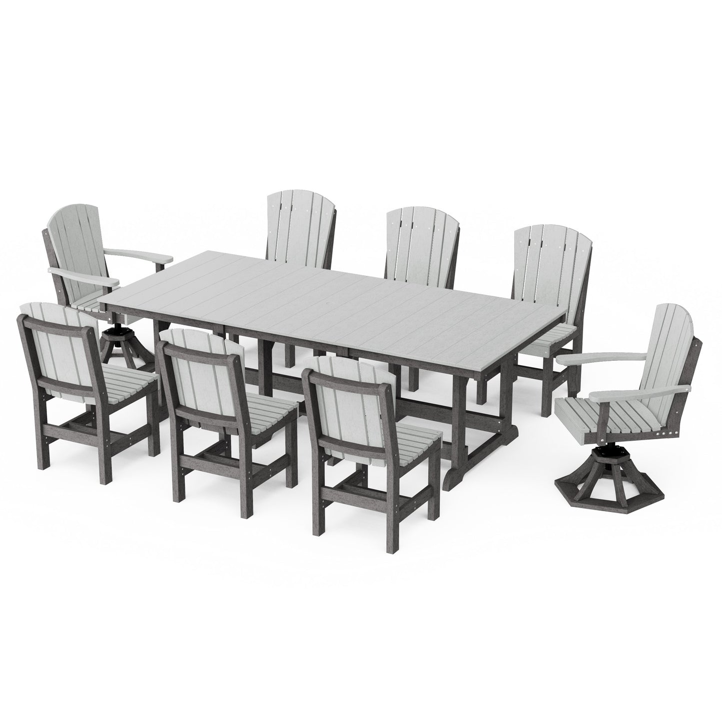Heritage 9-Piece Dining Set with Swivel Chairs