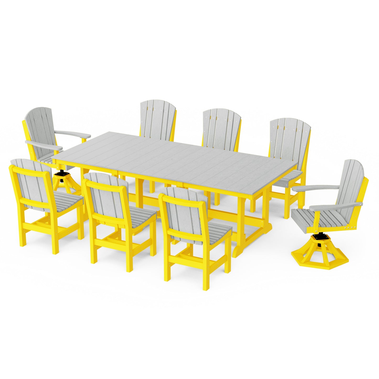 Heritage 9-Piece Dining Set with Swivel Chairs