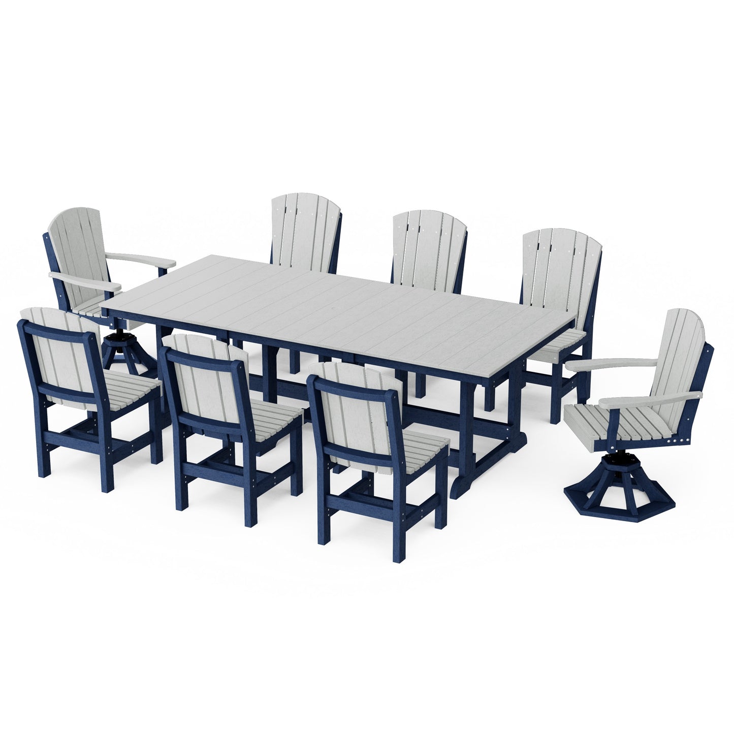 Heritage 9-Piece Dining Set with Swivel Chairs