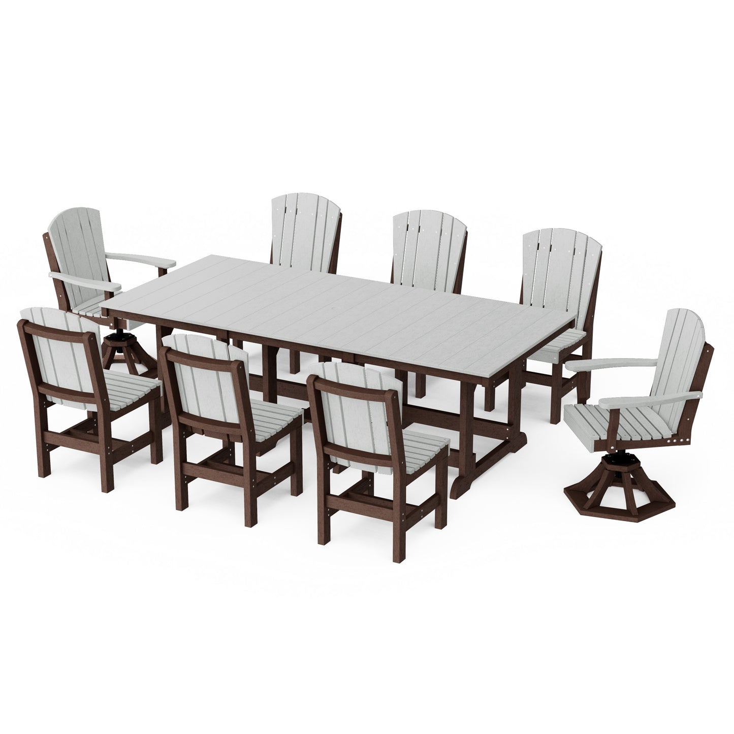 Heritage 9-Piece Dining Set with Swivel Chairs