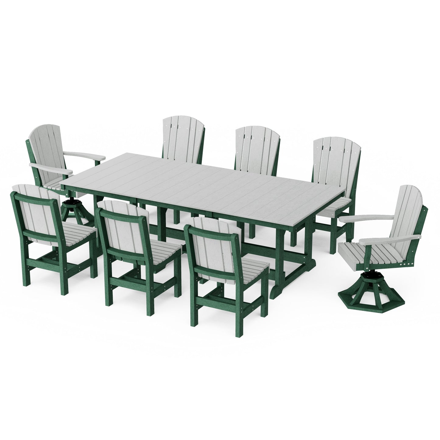 Heritage 9-Piece Dining Set with Swivel Chairs