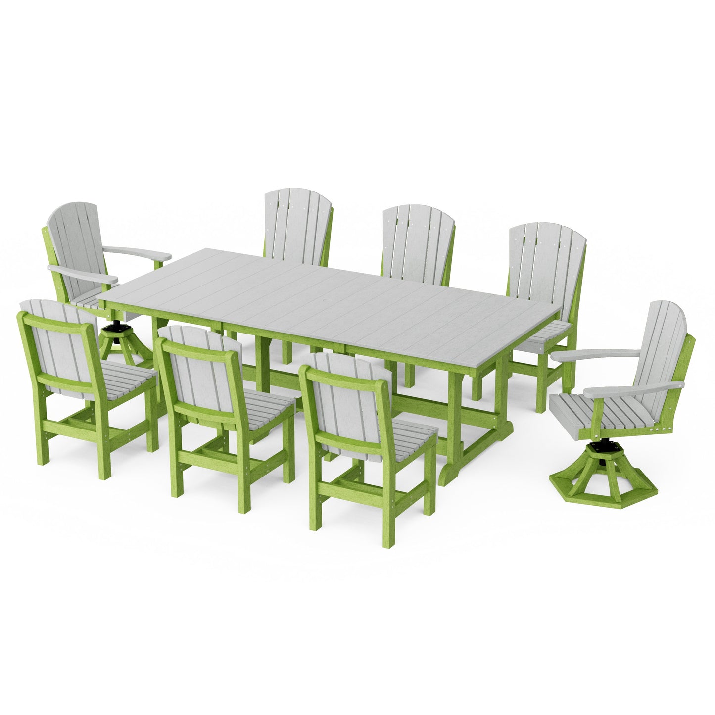 Heritage 9-Piece Dining Set with Swivel Chairs