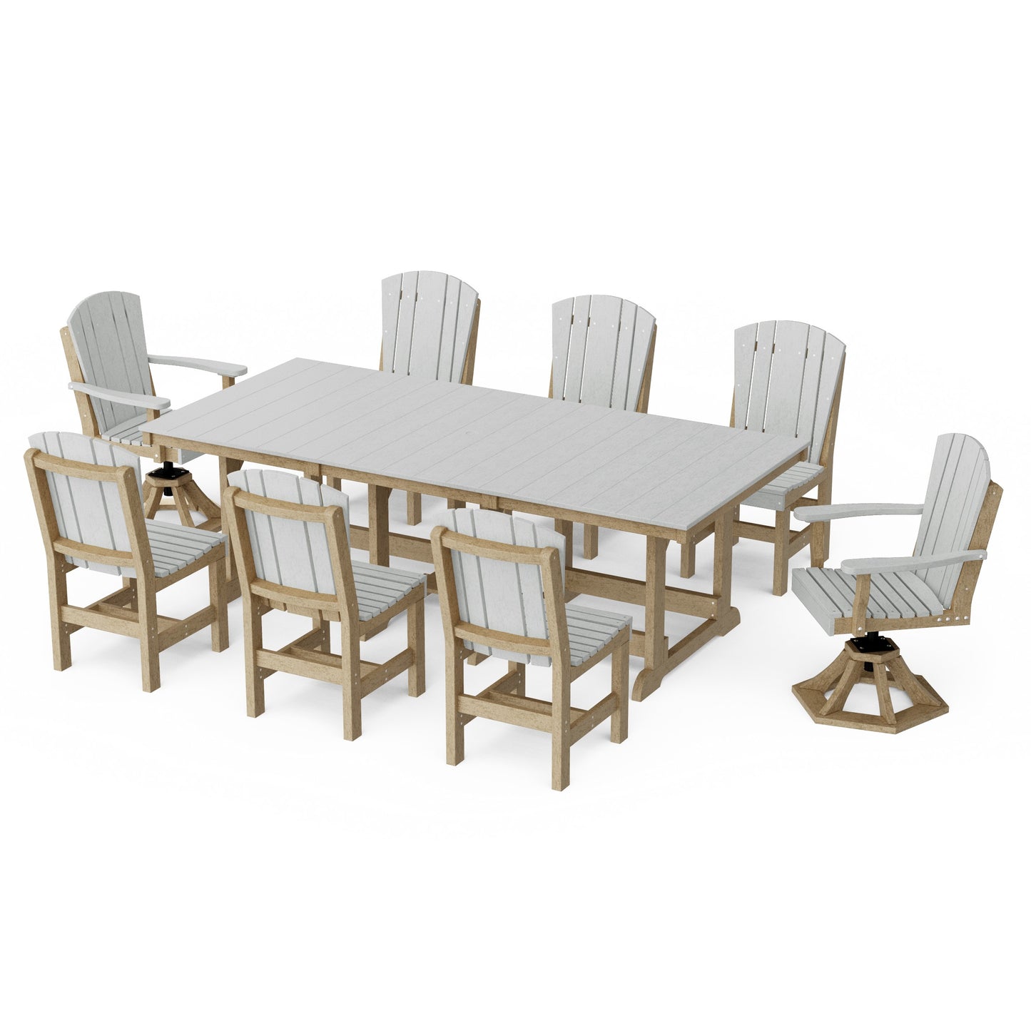 Heritage 9-Piece Dining Set with Swivel Chairs