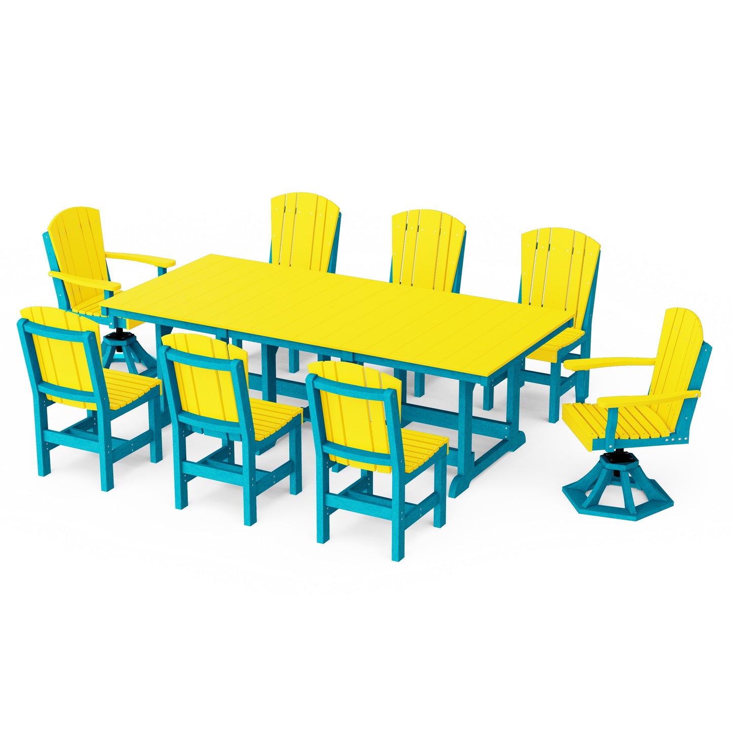 Heritage 9-Piece Dining Set with Swivel Chairs