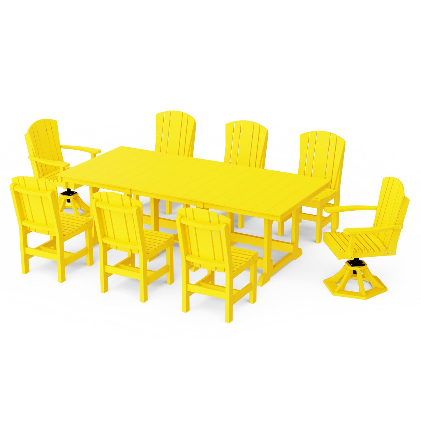 Heritage 9-Piece Dining Set with Swivel Chairs