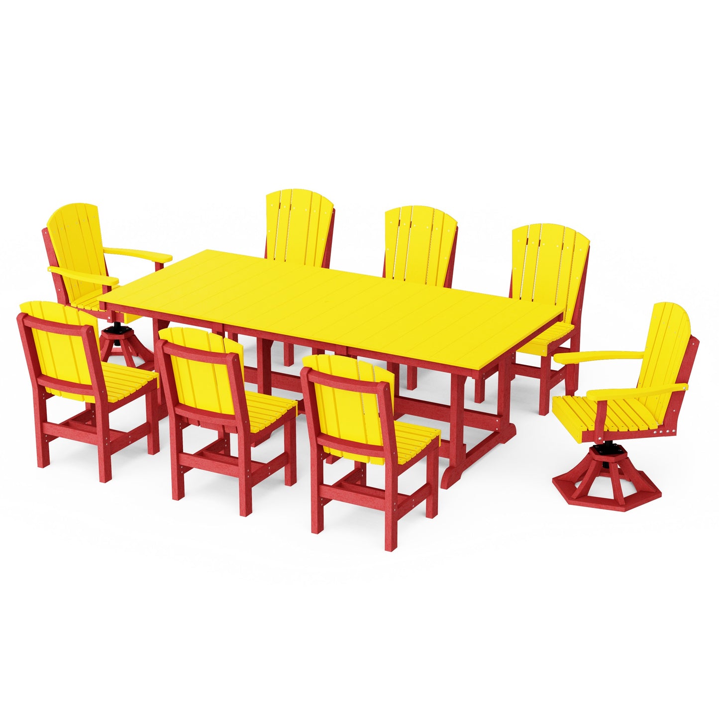 Heritage 9-Piece Dining Set with Swivel Chairs