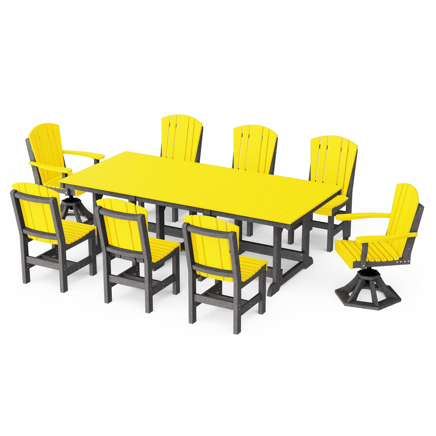 Heritage 9-Piece Dining Set with Swivel Chairs