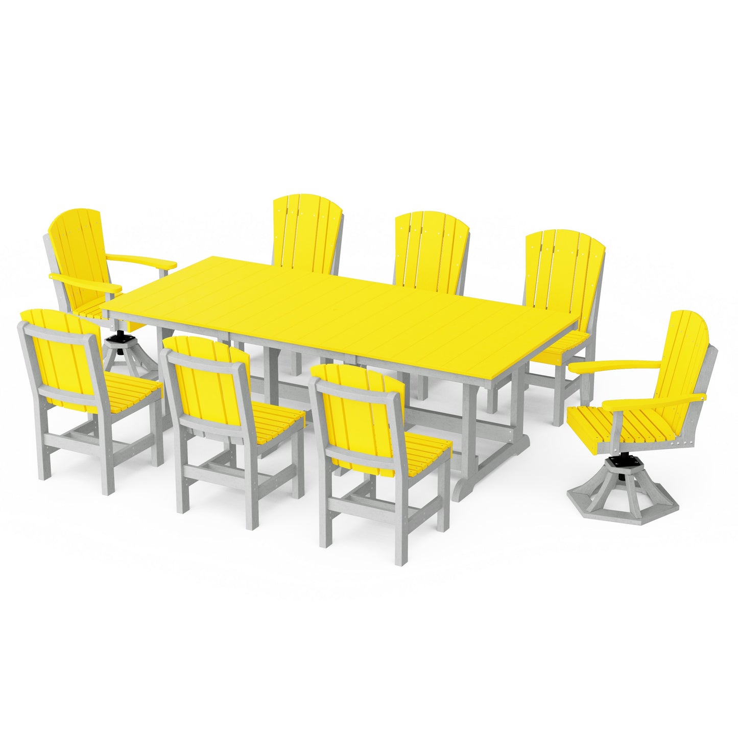 Heritage 9-Piece Dining Set with Swivel Chairs