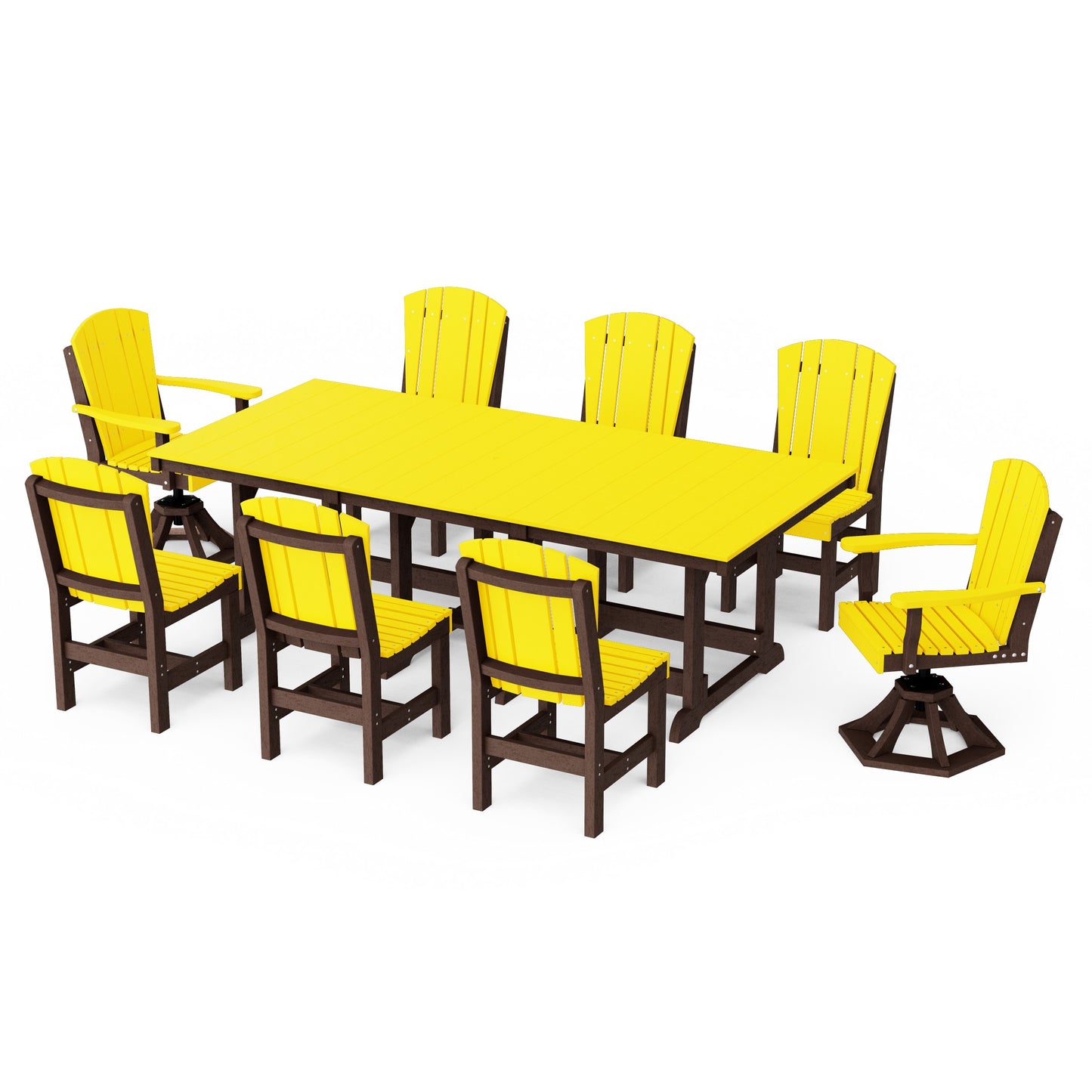 Heritage 9-Piece Dining Set with Swivel Chairs