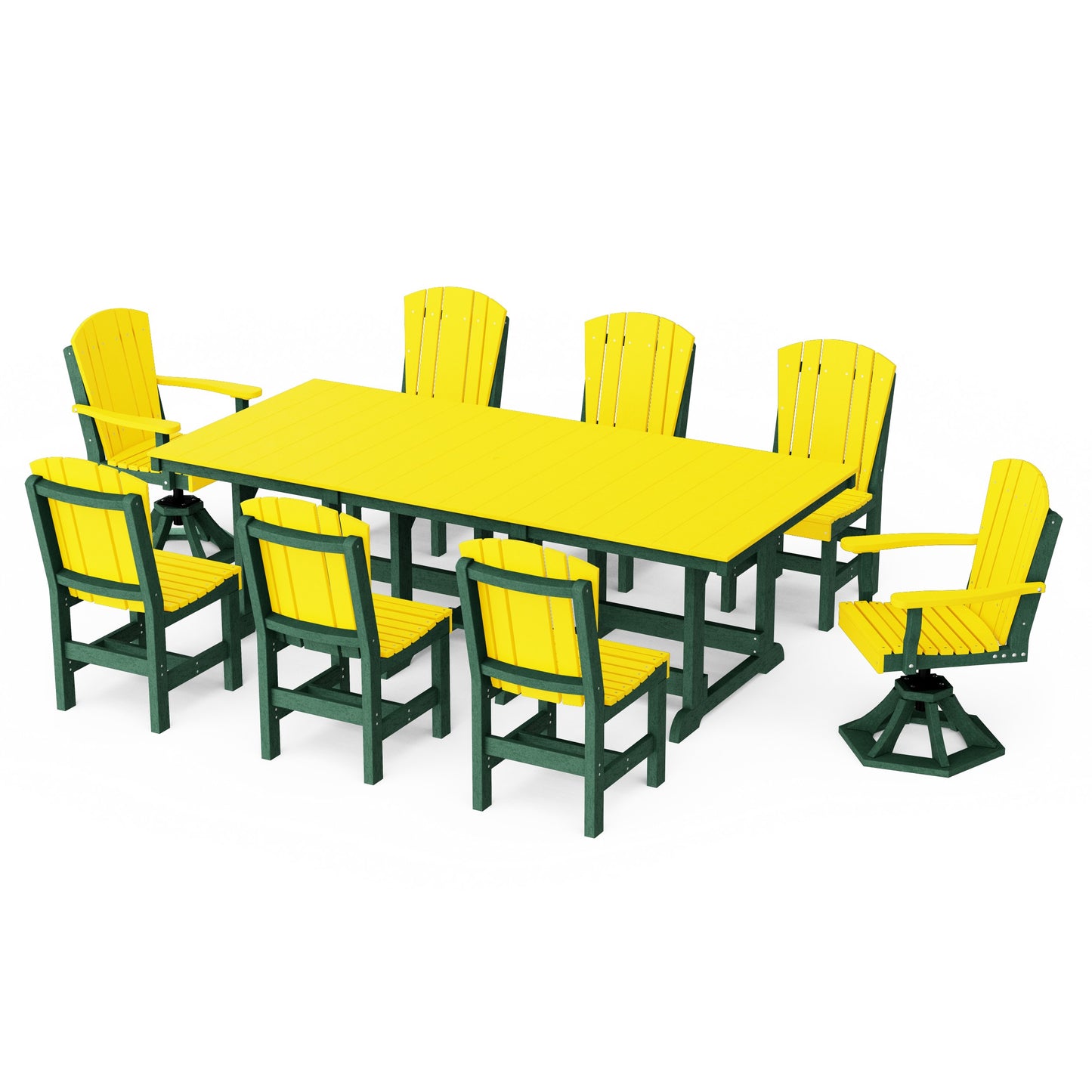 Heritage 9-Piece Dining Set with Swivel Chairs