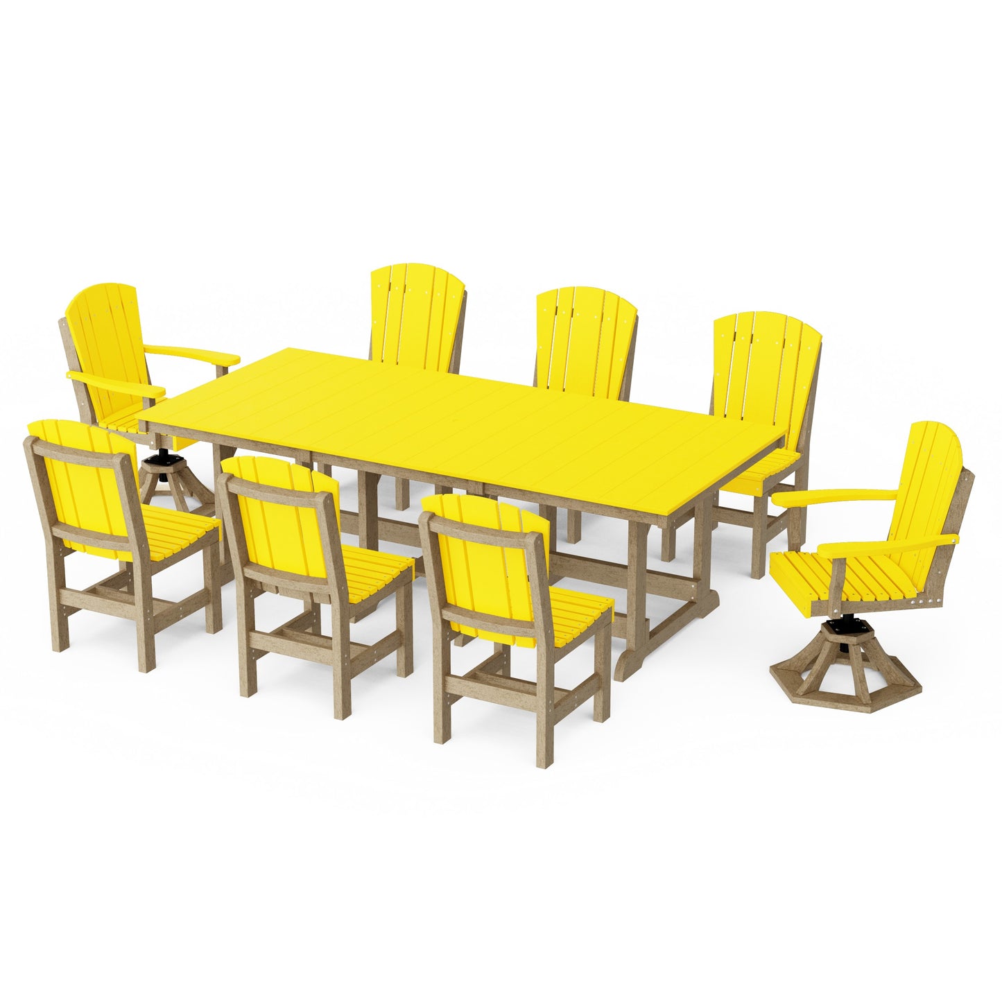 Heritage 9-Piece Dining Set with Swivel Chairs