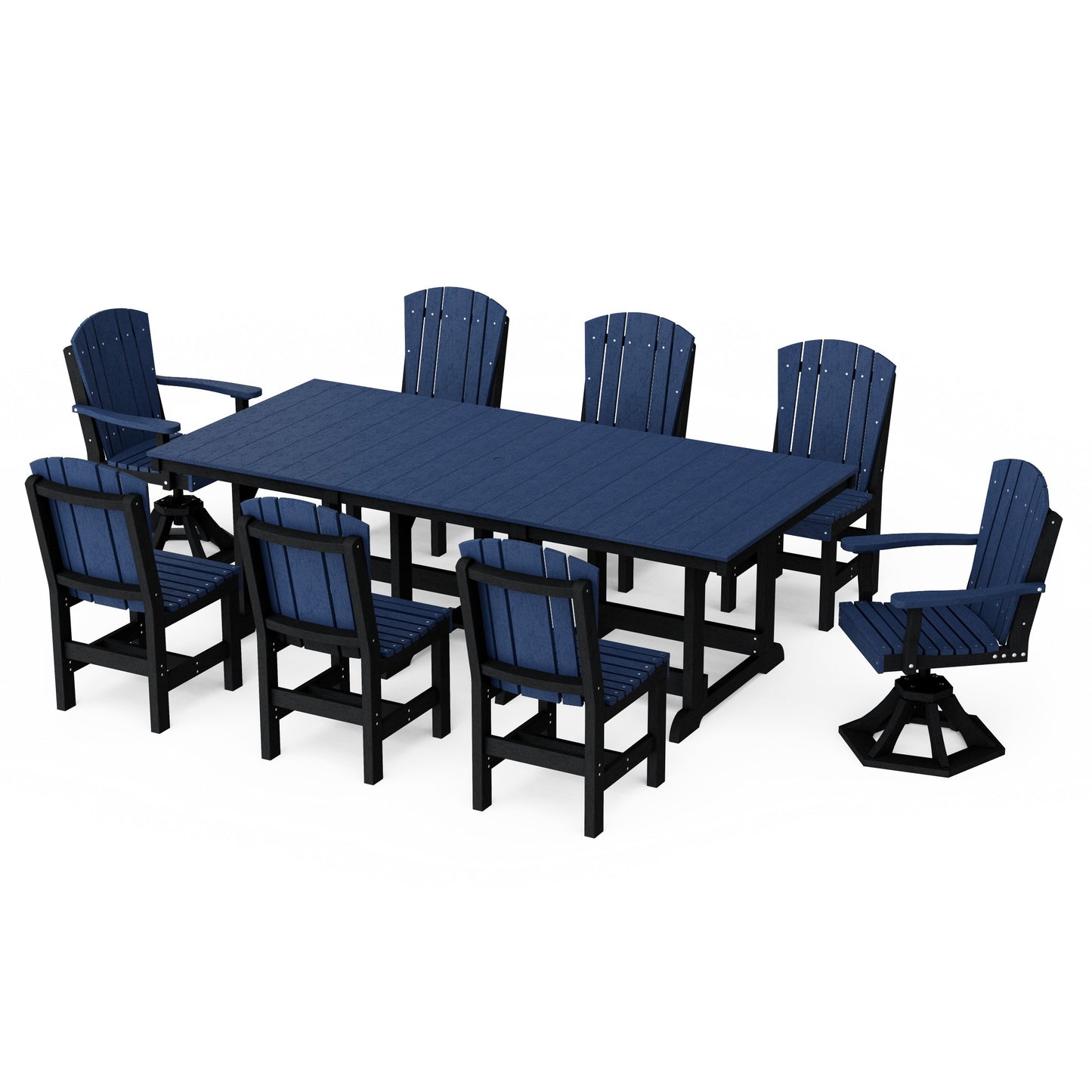 Heritage 9-Piece Dining Set with Swivel Chairs