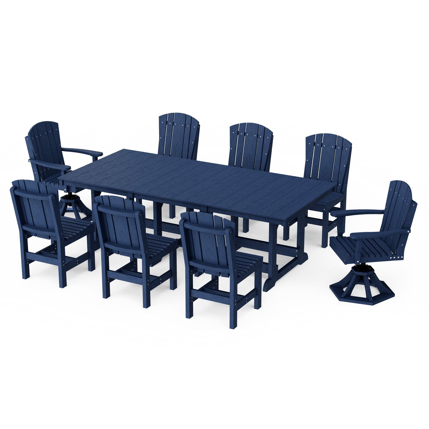 Heritage 9-Piece Dining Set with Swivel Chairs