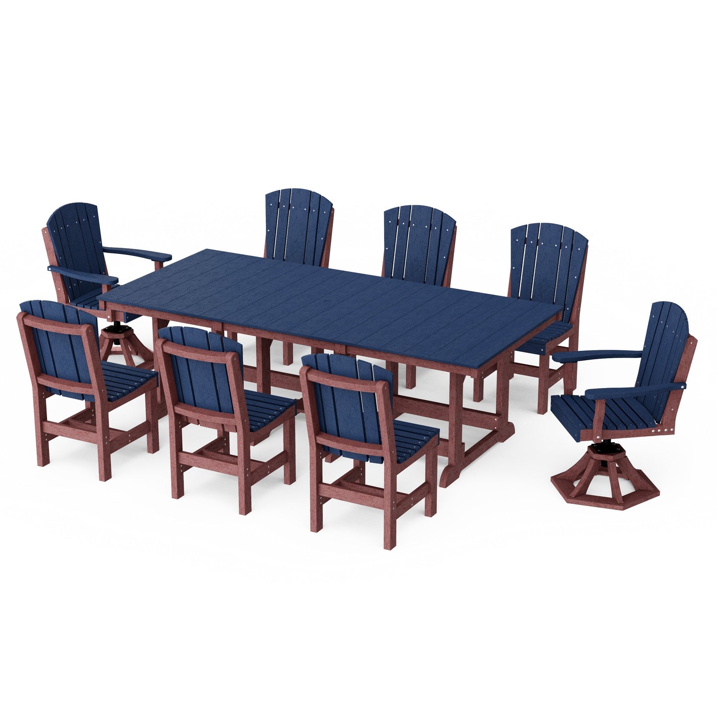 Heritage 9-Piece Dining Set with Swivel Chairs