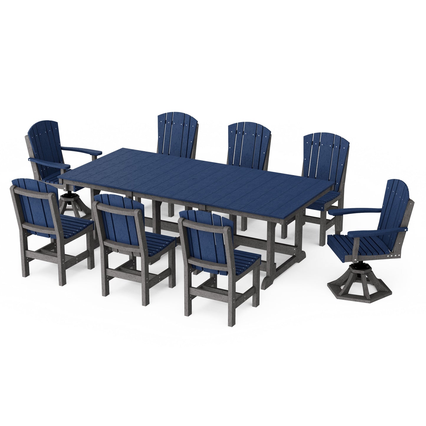 Heritage 9-Piece Dining Set with Swivel Chairs