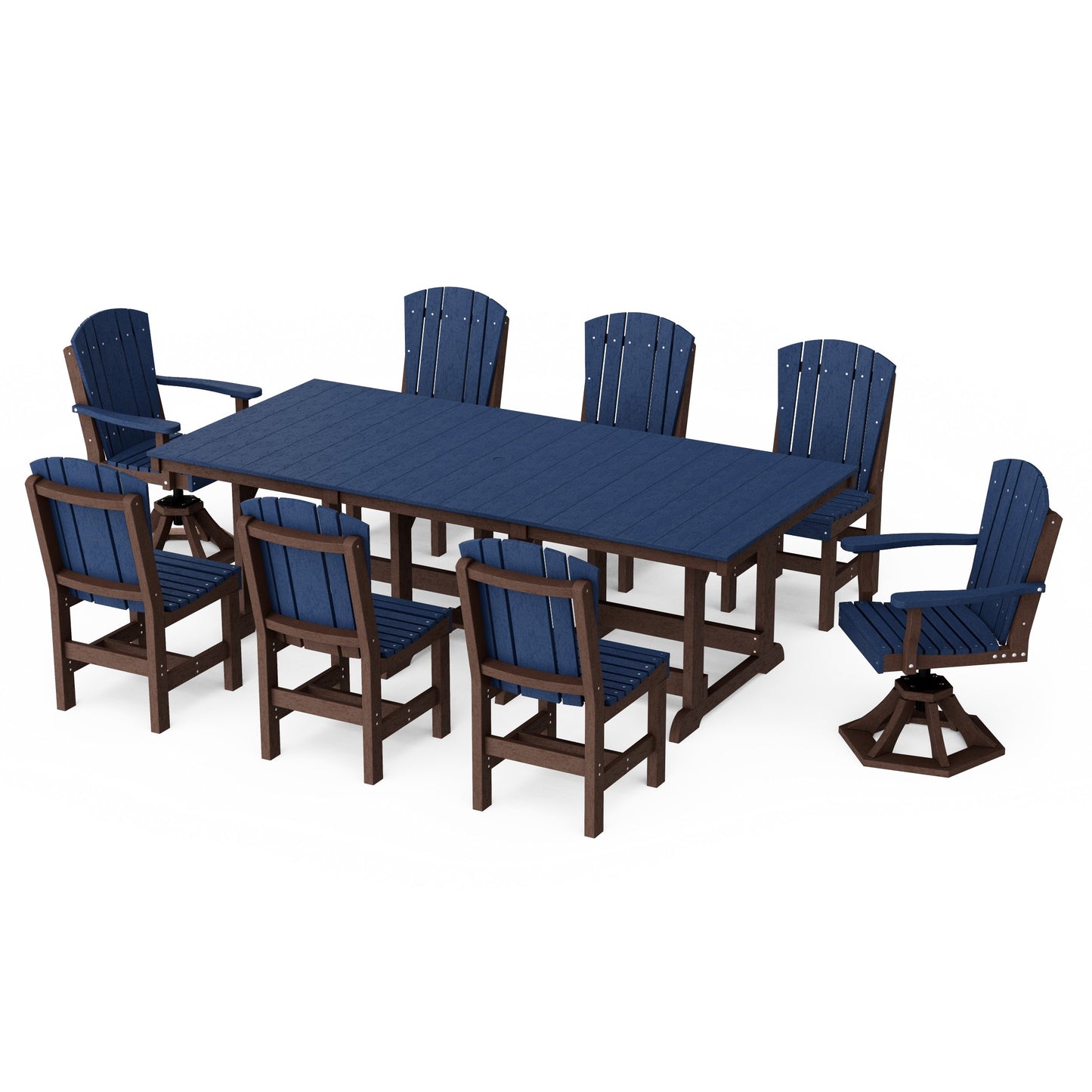 Heritage 9-Piece Dining Set with Swivel Chairs