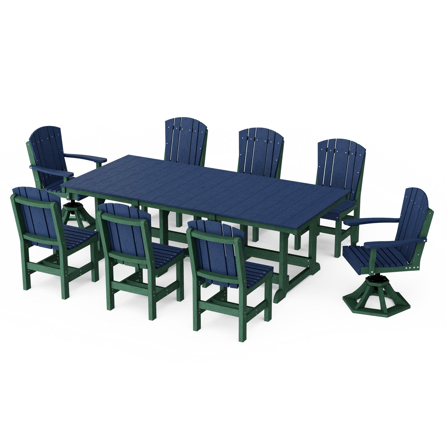 Heritage 9-Piece Dining Set with Swivel Chairs