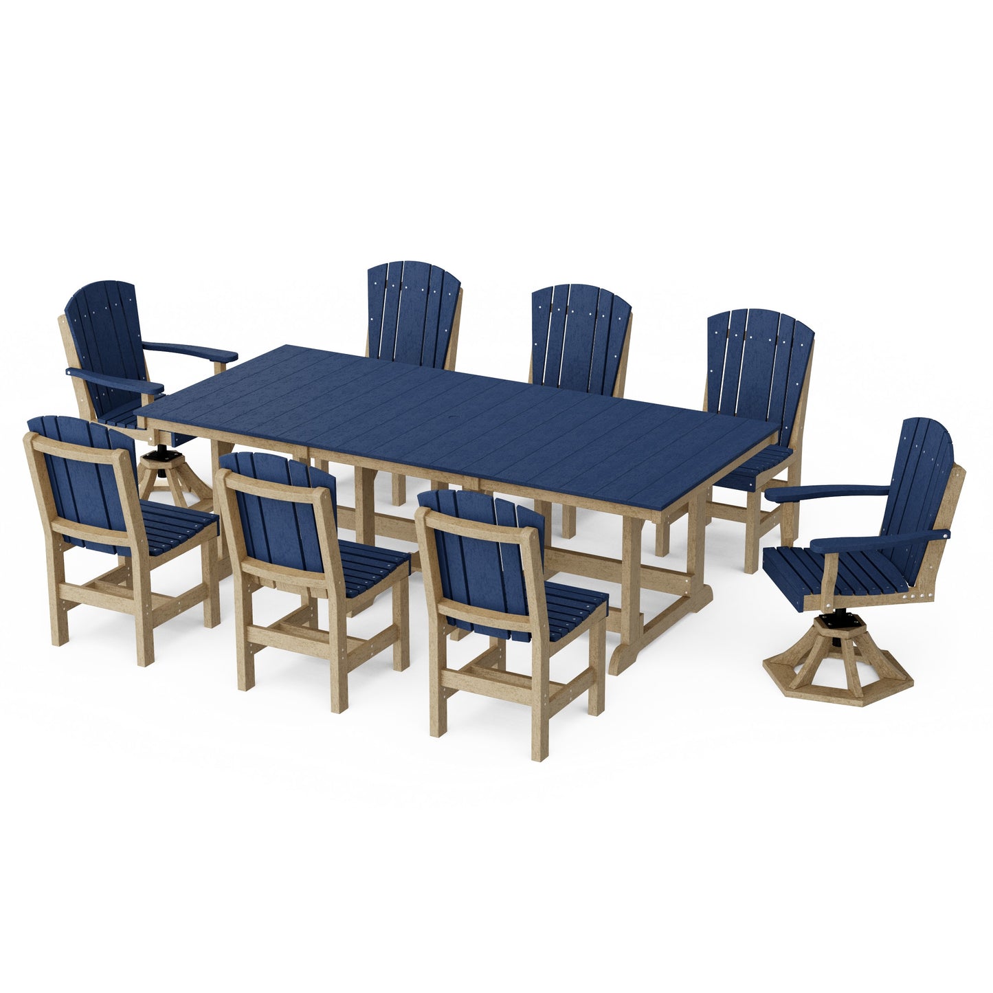 Heritage 9-Piece Dining Set with Swivel Chairs