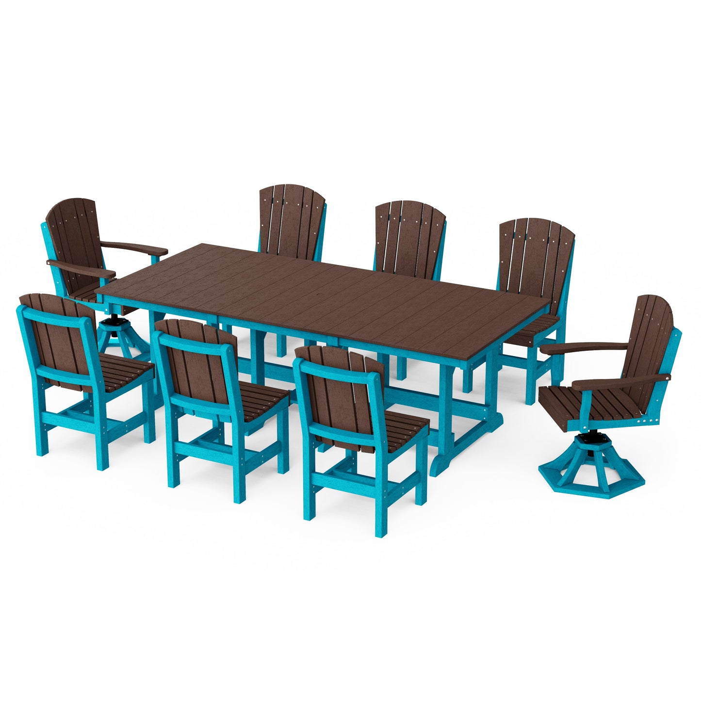 Heritage 9-Piece Dining Set with Swivel Chairs