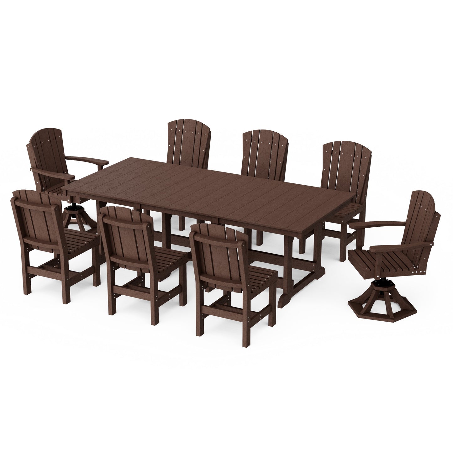 Heritage 9-Piece Dining Set with Swivel Chairs