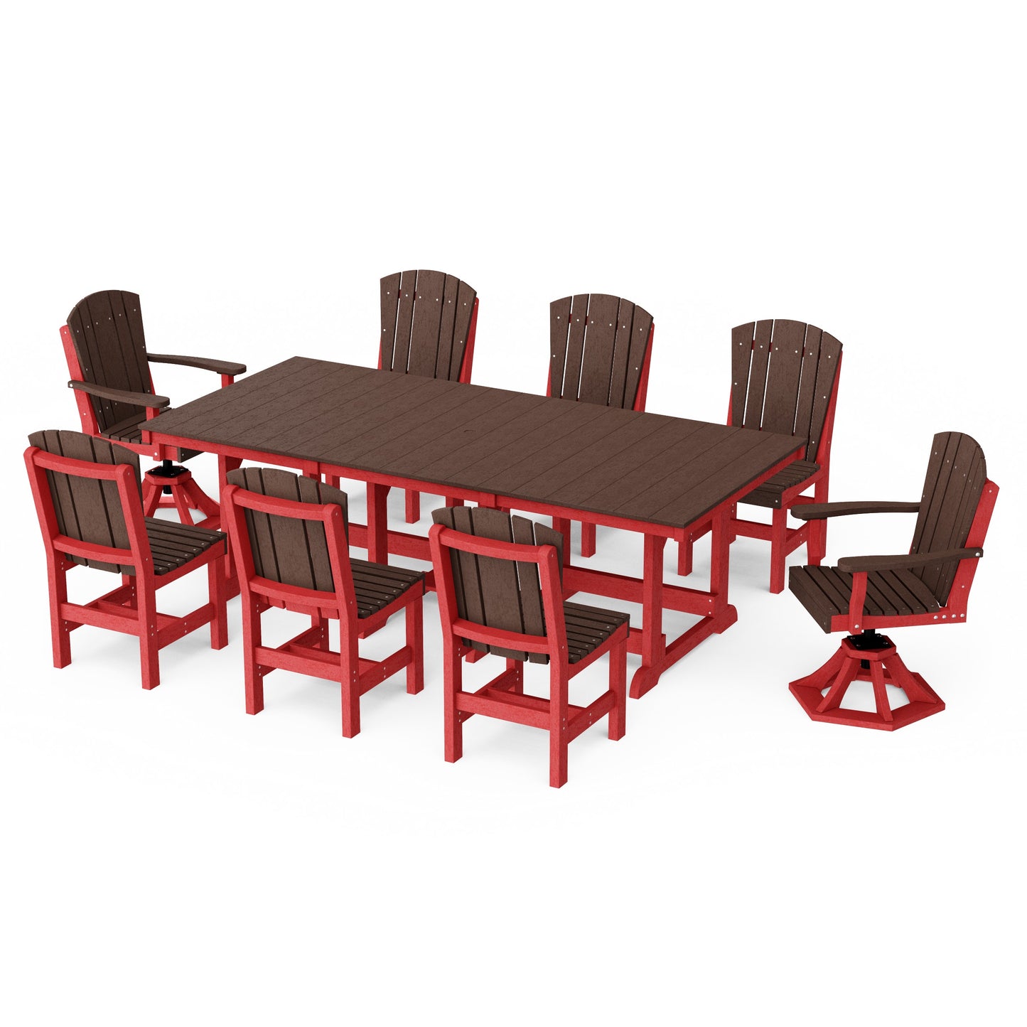 Heritage 9-Piece Dining Set with Swivel Chairs