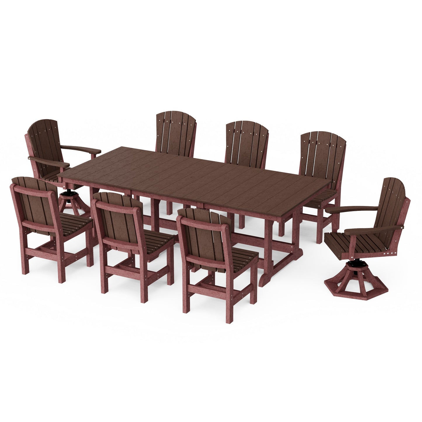 Heritage 9-Piece Dining Set with Swivel Chairs