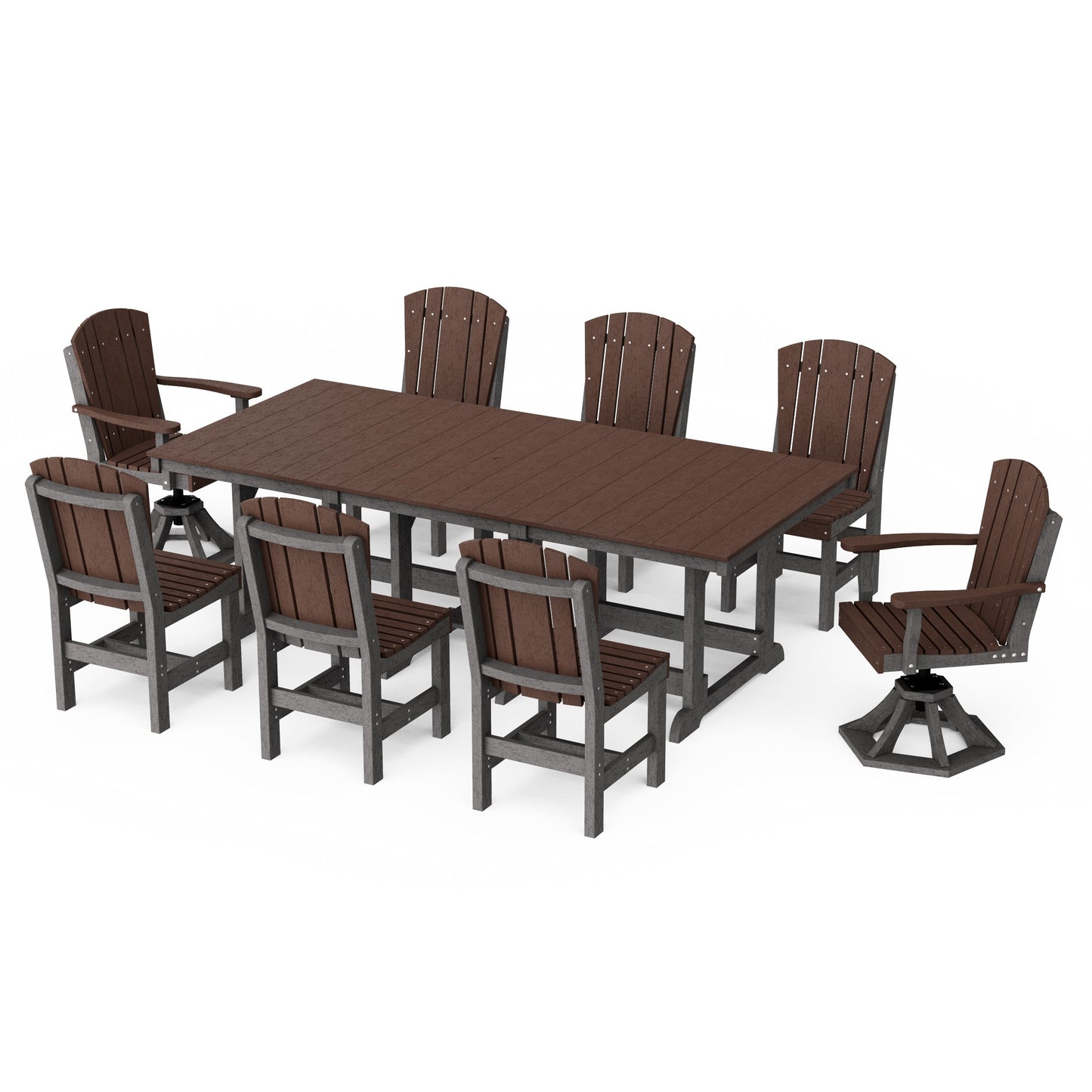 Heritage 9-Piece Dining Set with Swivel Chairs