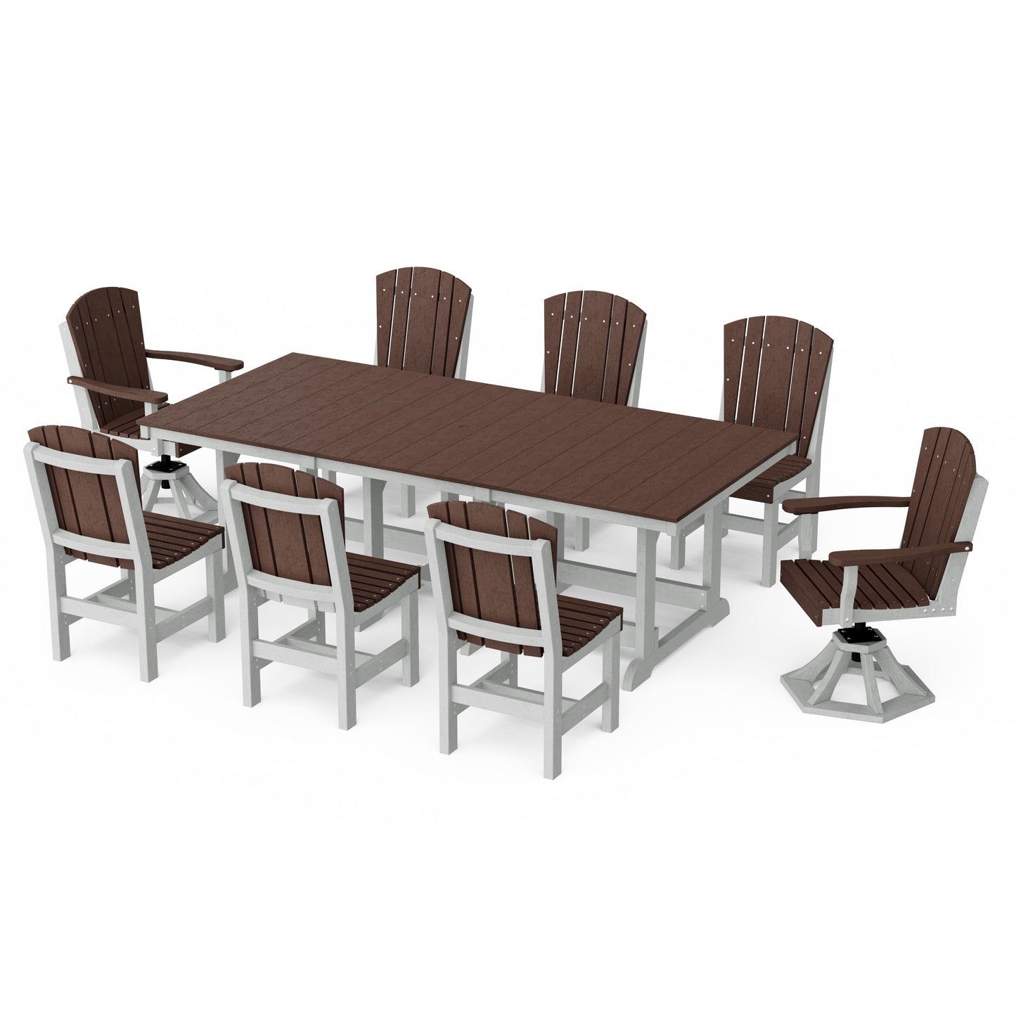 Heritage 9-Piece Dining Set with Swivel Chairs