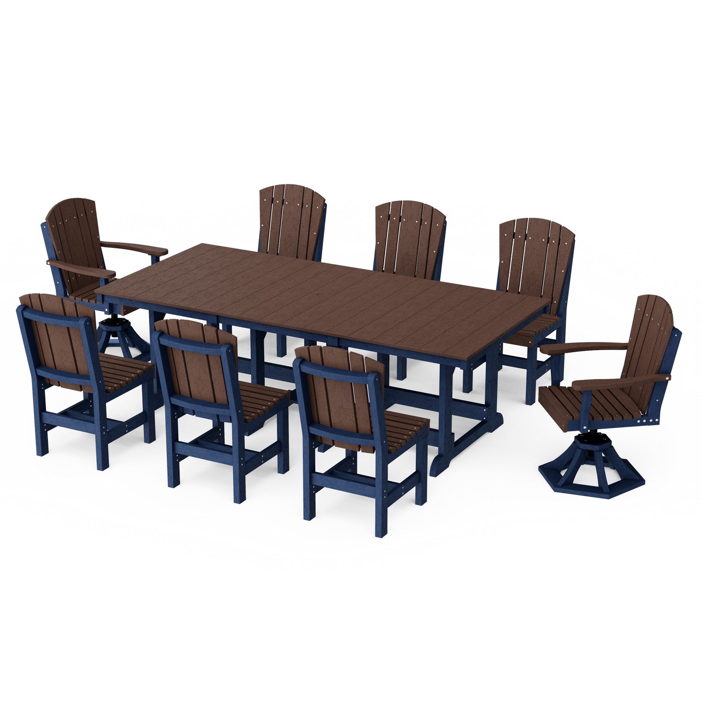 Heritage 9-Piece Dining Set with Swivel Chairs