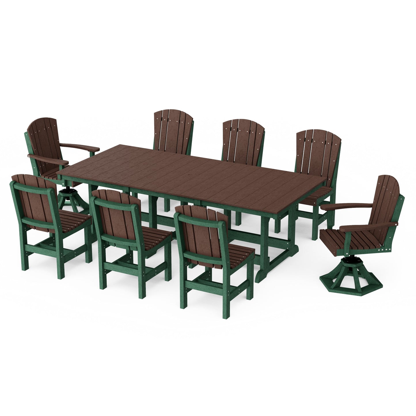 Heritage 9-Piece Dining Set with Swivel Chairs