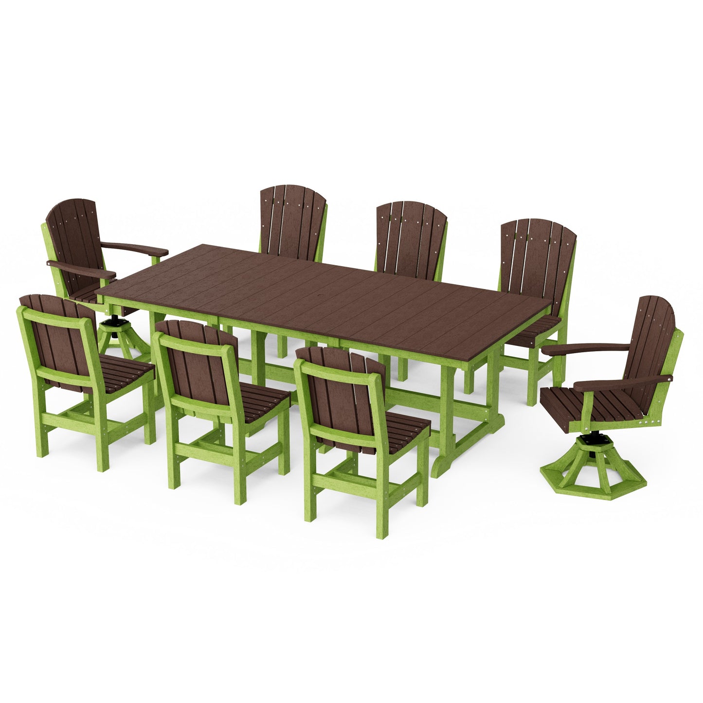 Heritage 9-Piece Dining Set with Swivel Chairs