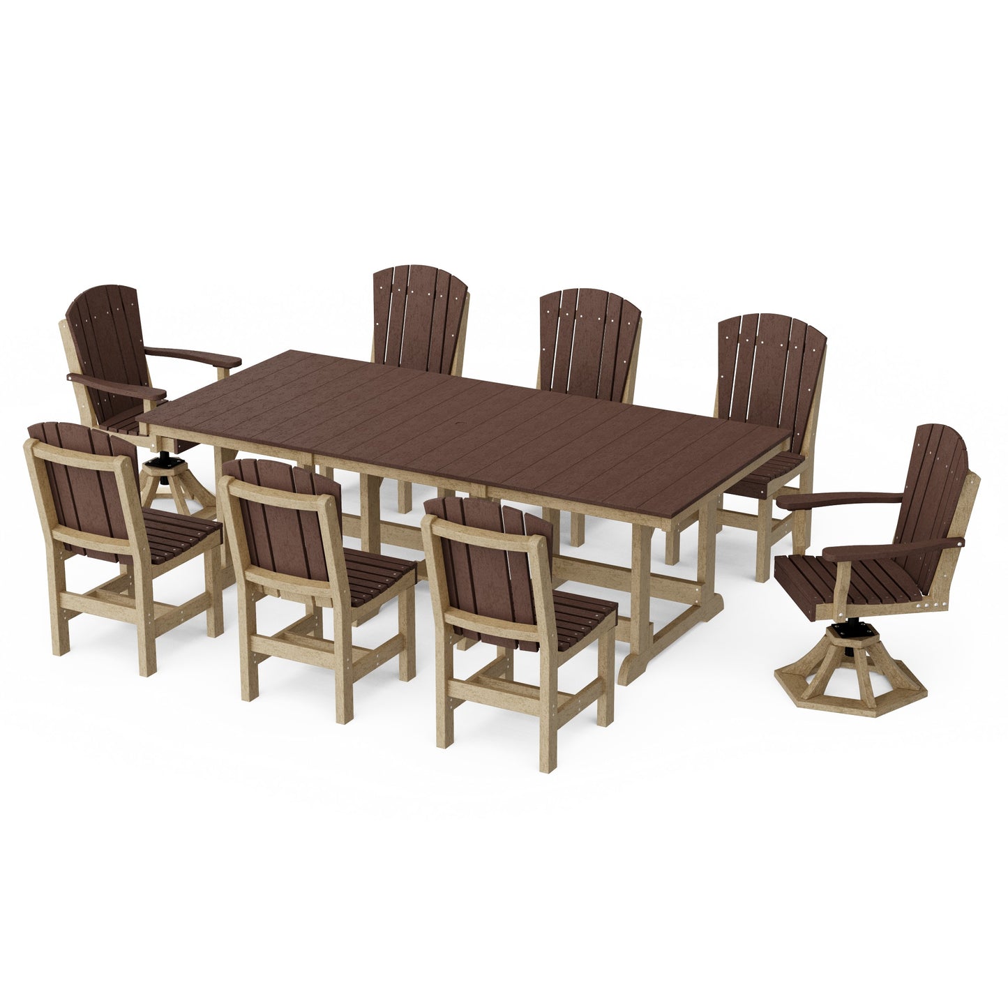 Heritage 9-Piece Dining Set with Swivel Chairs