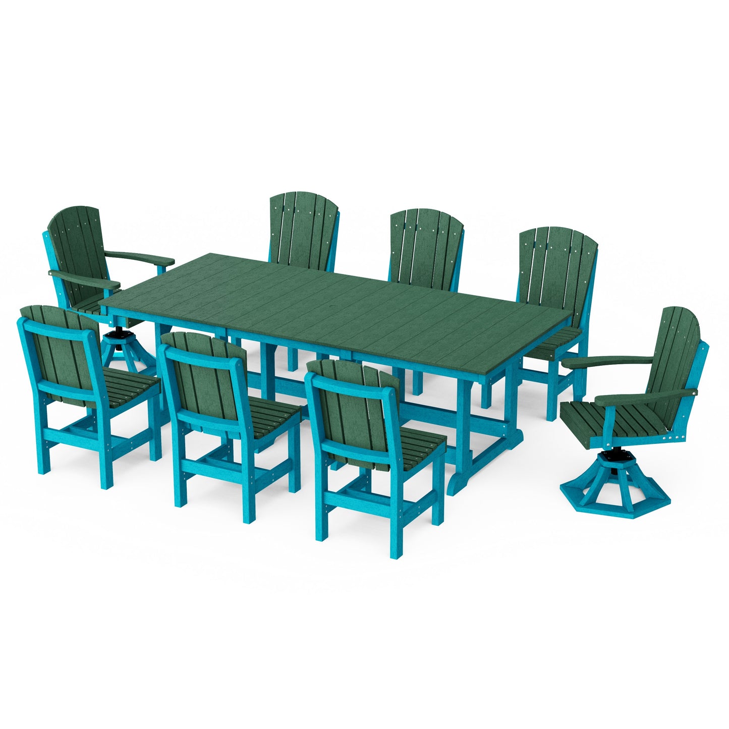 Heritage 9-Piece Dining Set with Swivel Chairs