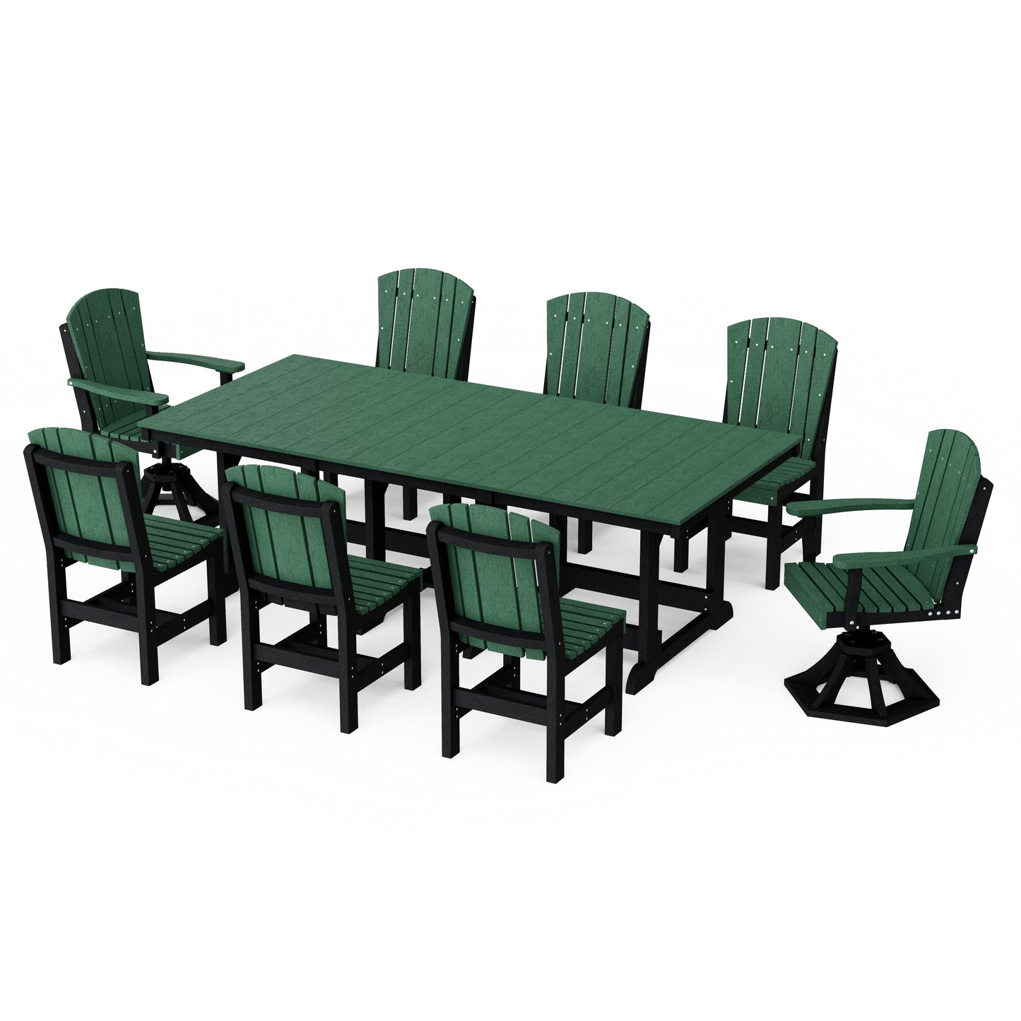 Heritage 9-Piece Dining Set with Swivel Chairs