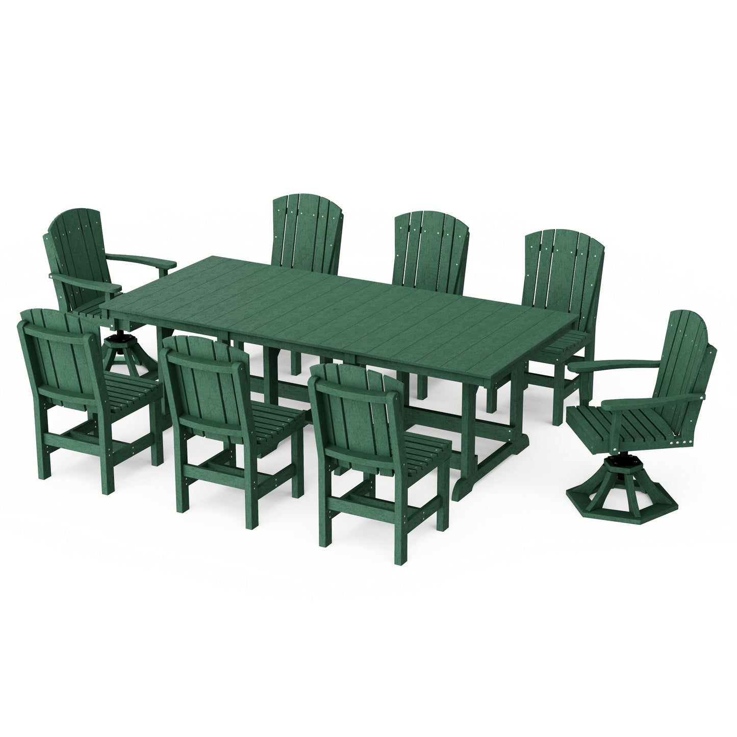 Heritage 9-Piece Dining Set with Swivel Chairs